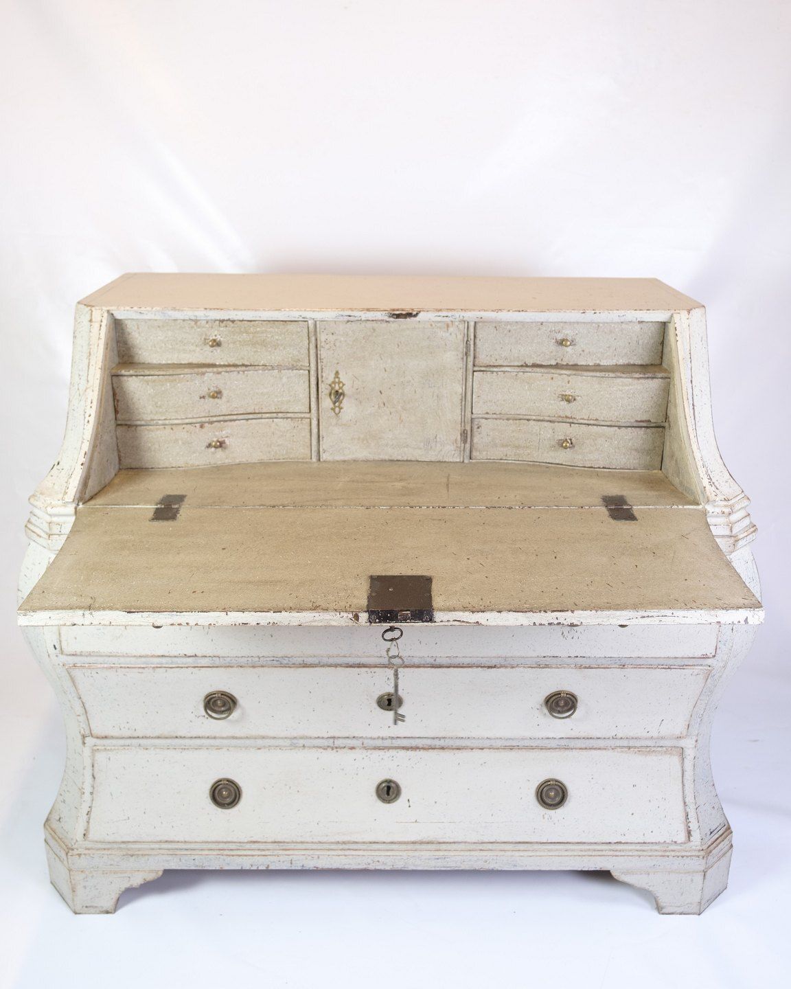 Gustavian Grey Painted Chatol With Four Drawers  From 1790s photo Furniture
