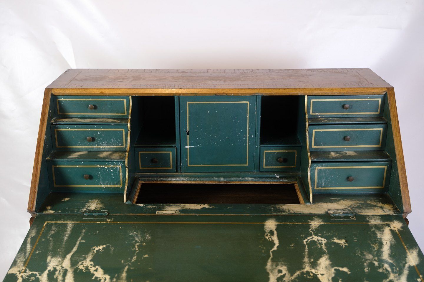 Chatol With Intersia & Four Drawers In Light Walnut  By Lysberg & Hansen From 1890s photo vinterior