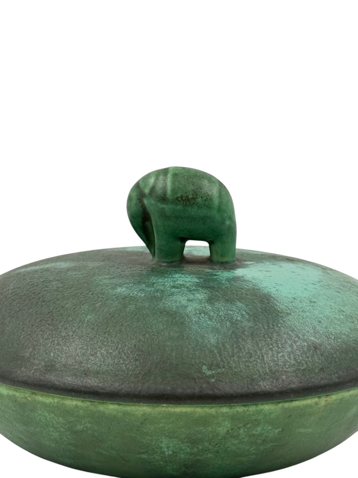 Art Deco Green Ceramic Bowl / Vide Poche, Angelo Biancini, Società Ceramica Italiana, Laveno Italy 1930s photo for sale
