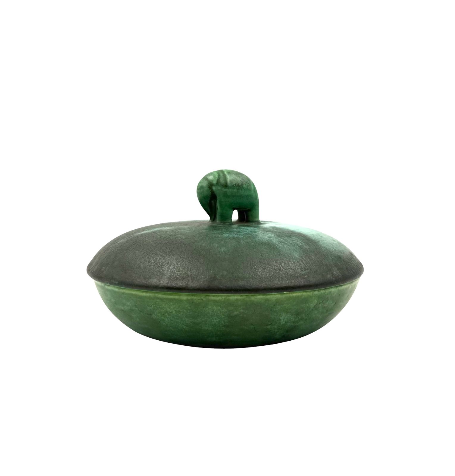 600.0 Art Deco Green Ceramic Bowl / Vide Poche, Angelo Biancini, Società Ceramica Italiana, Laveno Italy 1930s photo