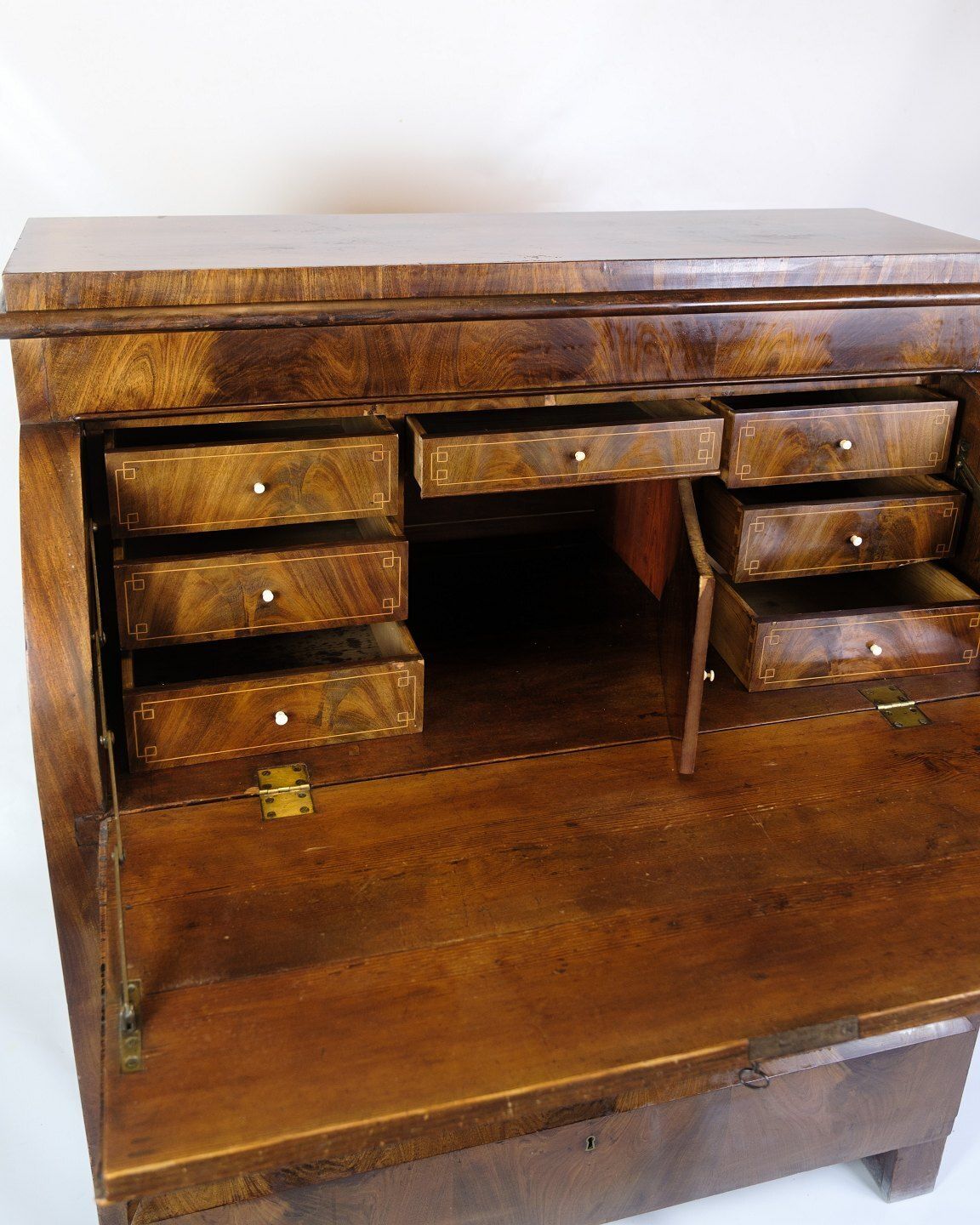 Chatol With Four Drawers In Hand Polished Mahogany  From 1820s photo vinterior