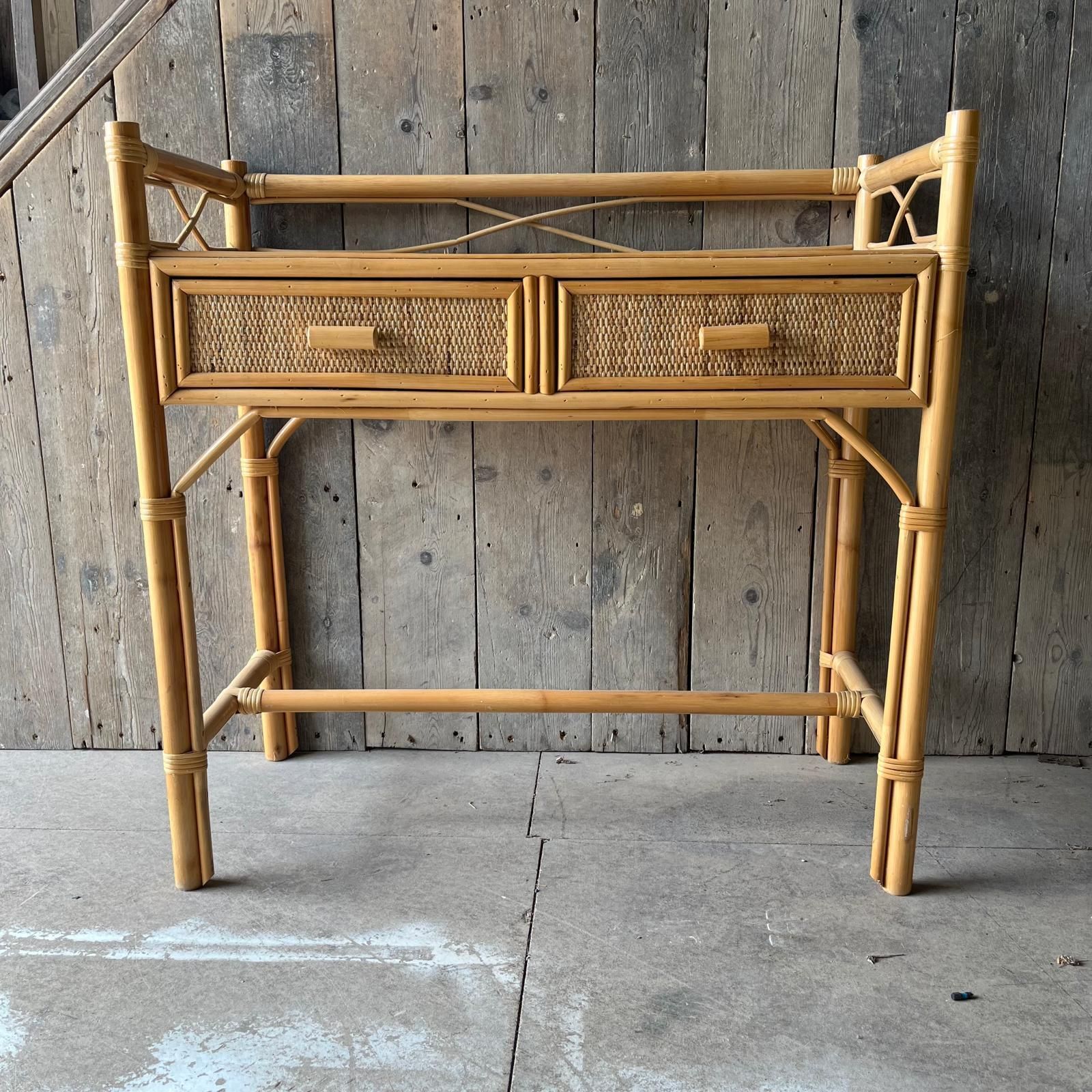Bamboo And Rattan 2 Drawer Dressing Table photo furniture