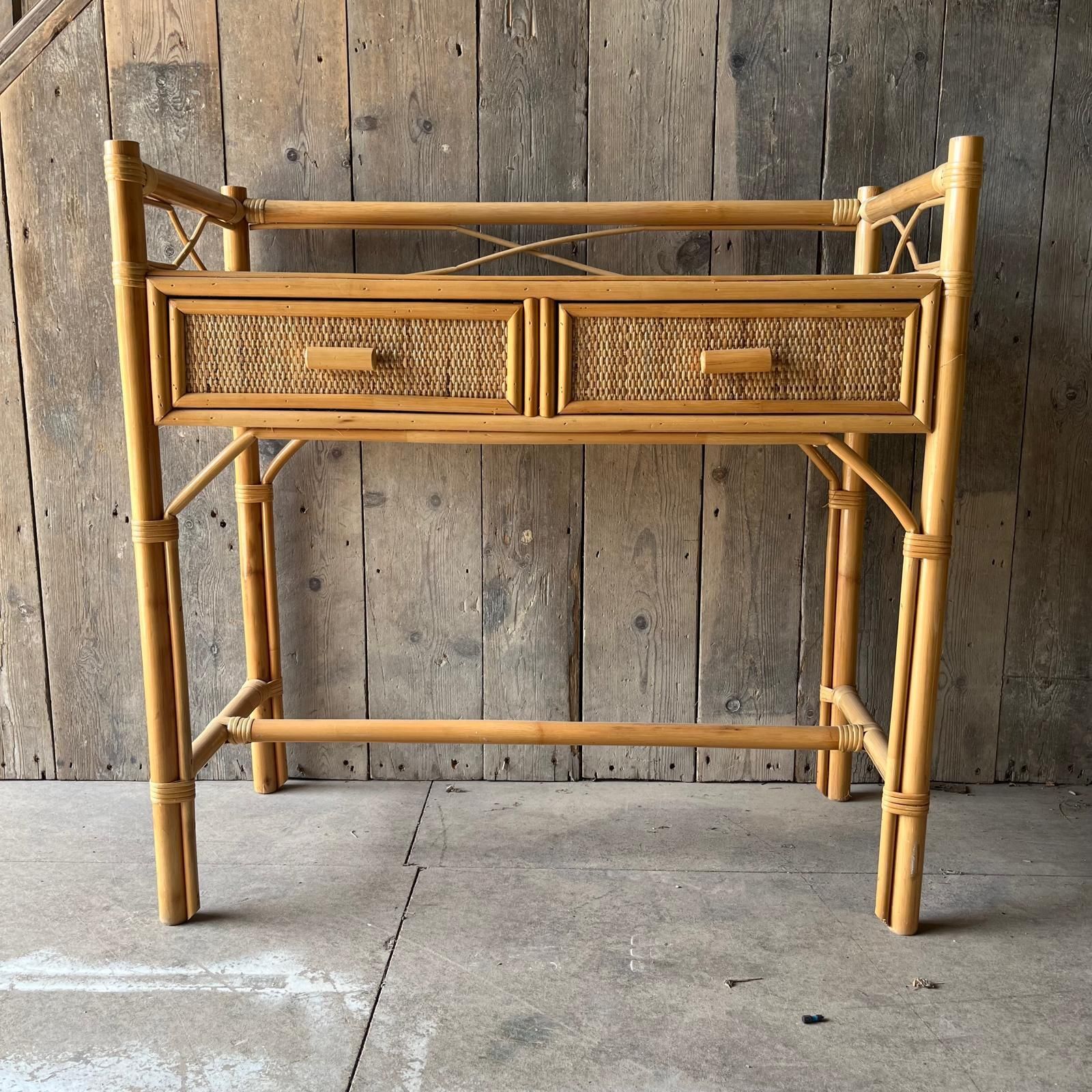 Bamboo And Rattan 2 Drawer Dressing Table photo Furniture
