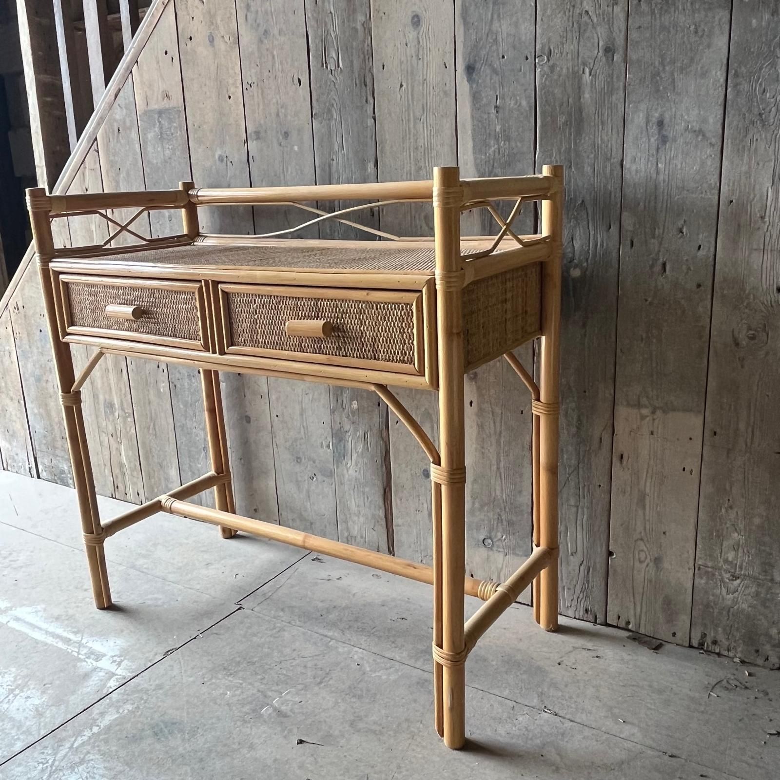 Bamboo And Rattan 2 Drawer Dressing Table photo buy