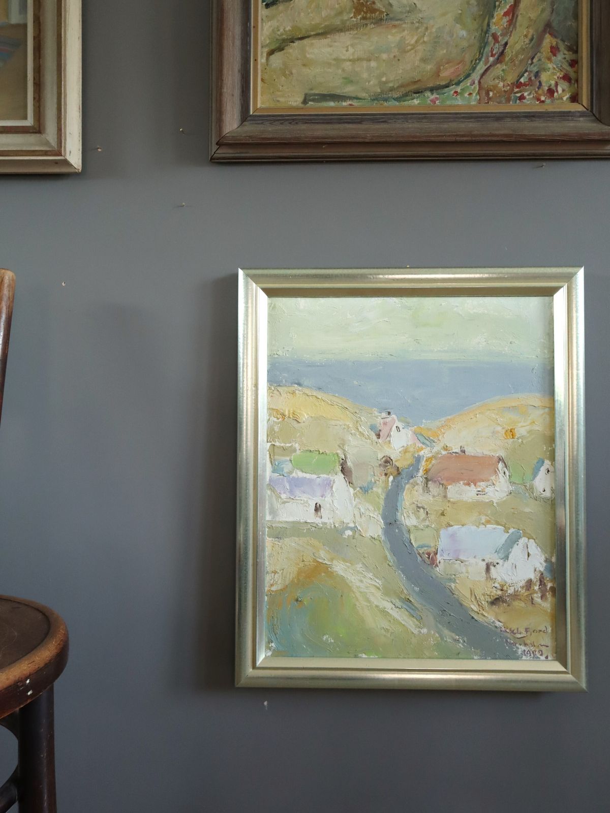 Coastal Road To The Sea Oil Painting photo furniture