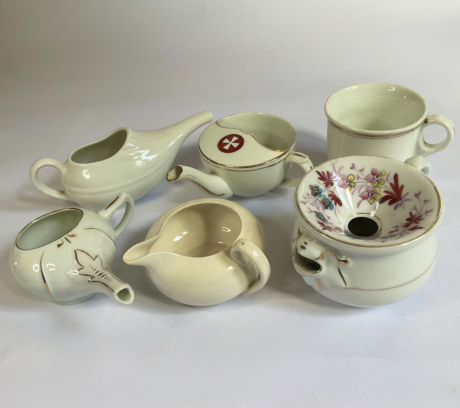 Collection Of 6 Invalid Feeders. Antique Medical. photo for sale