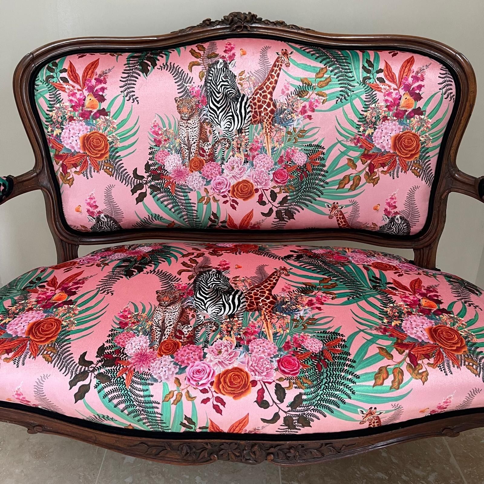 Pink Louis XV Rocaille Seat 1890 photo for sale