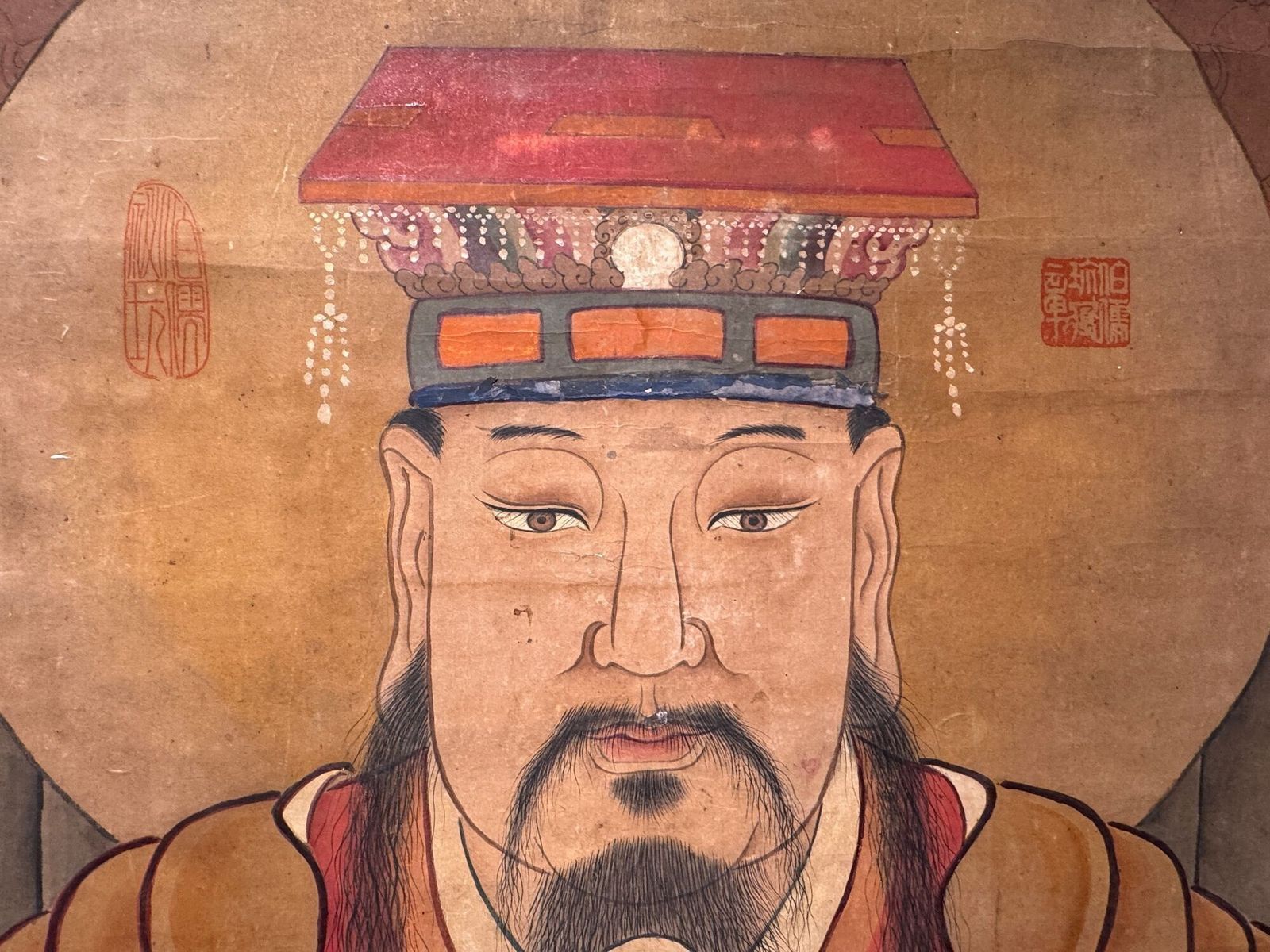 Chinese Cing Dynasty Scroll Painting Of The Daoist Immortal Jade Emperor photo vinterior