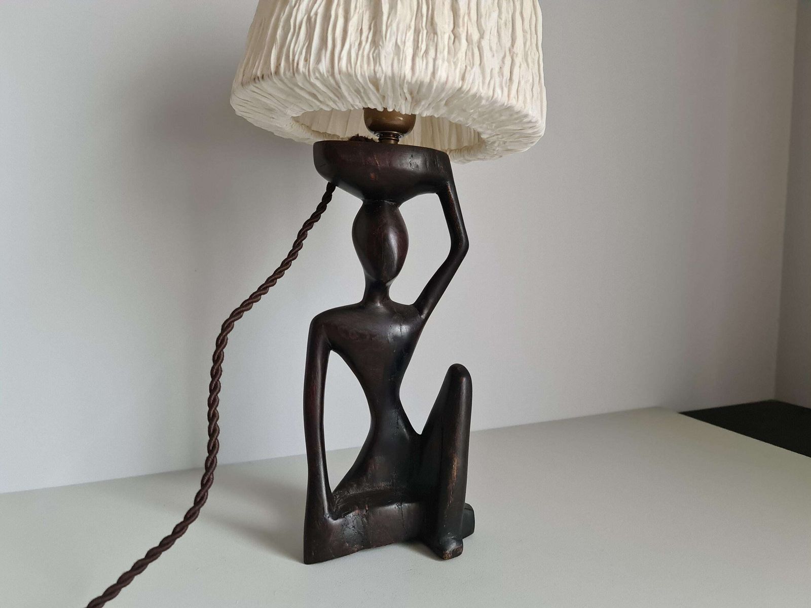 Ebony Lamp With Seated Woman / 1930s / Africa / Collection / Mid Century / African Art / 20th Century photo buy
