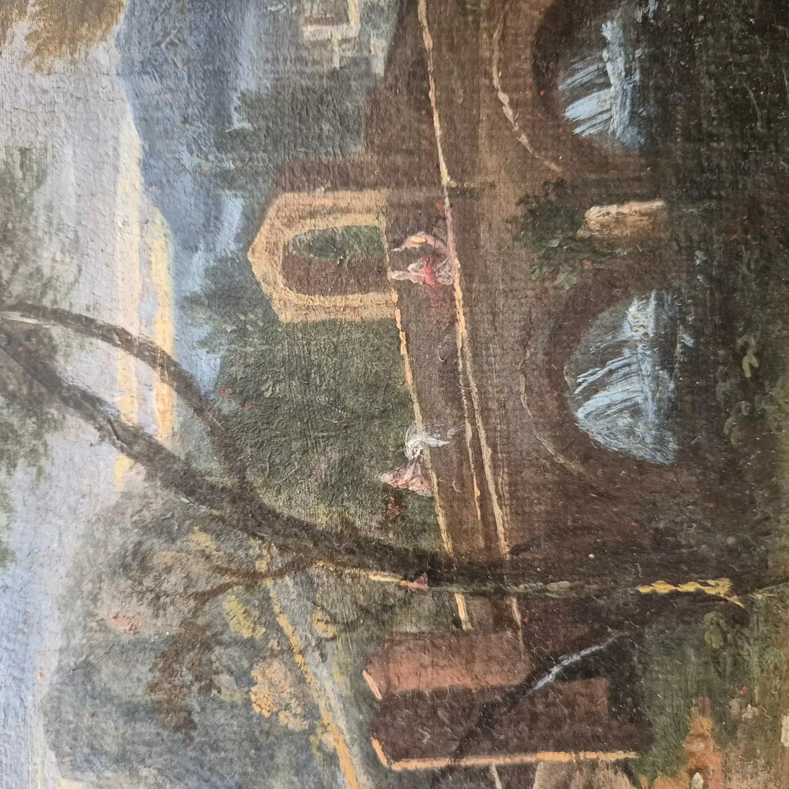 Italian Landscape With Ruins, Oil On Canvas, 19th Century photo 2209.0