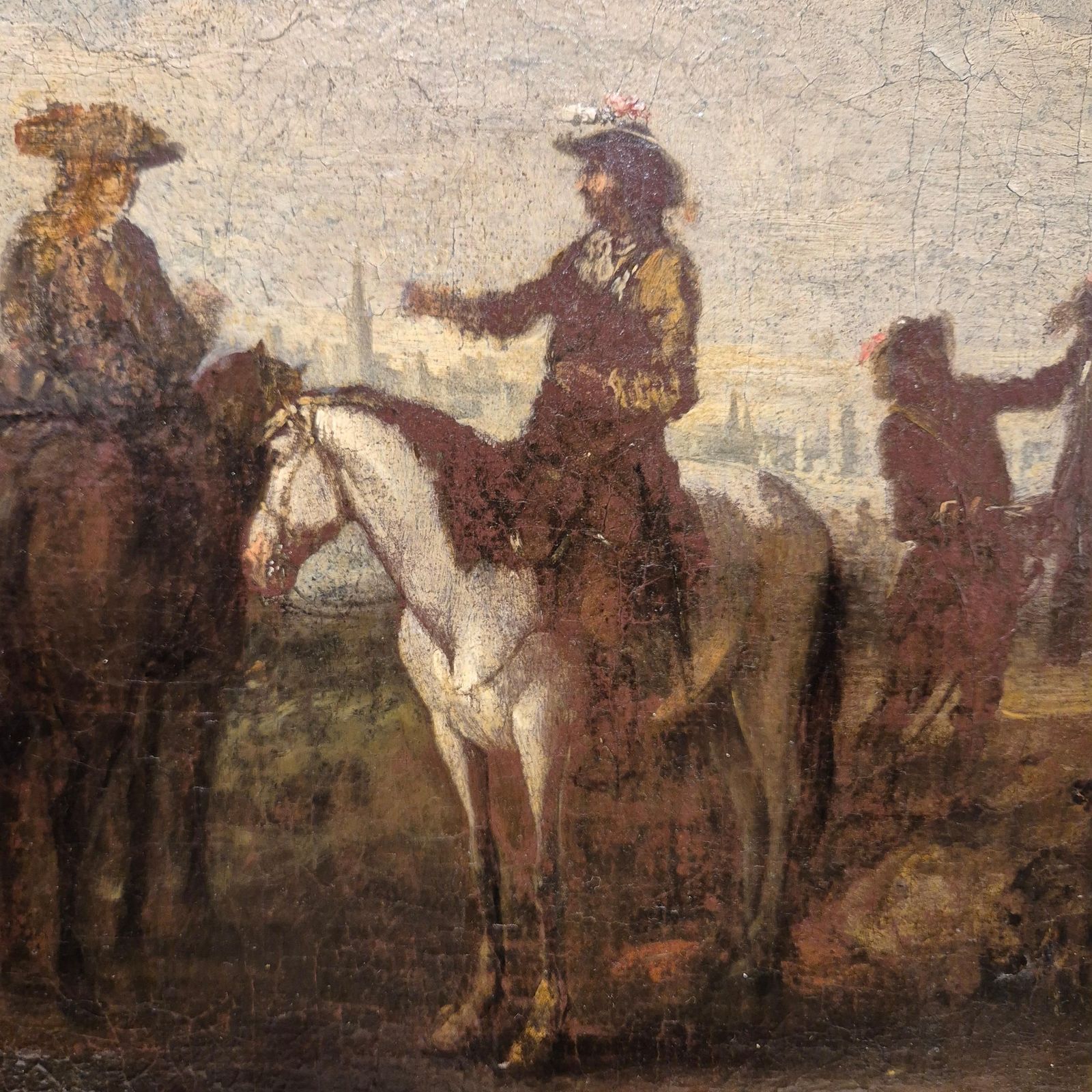photo furniture Court Hunting Scene, Flemish School Of The Late 17th Century, Oil On Canvas