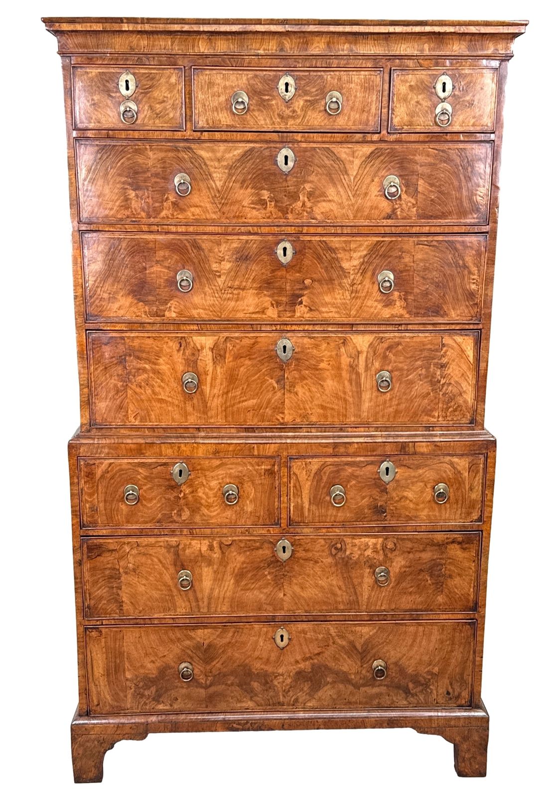 photo for sale Georgian 18th Century Walnut Tallboy Chest On Chest (England, Circa 1720)