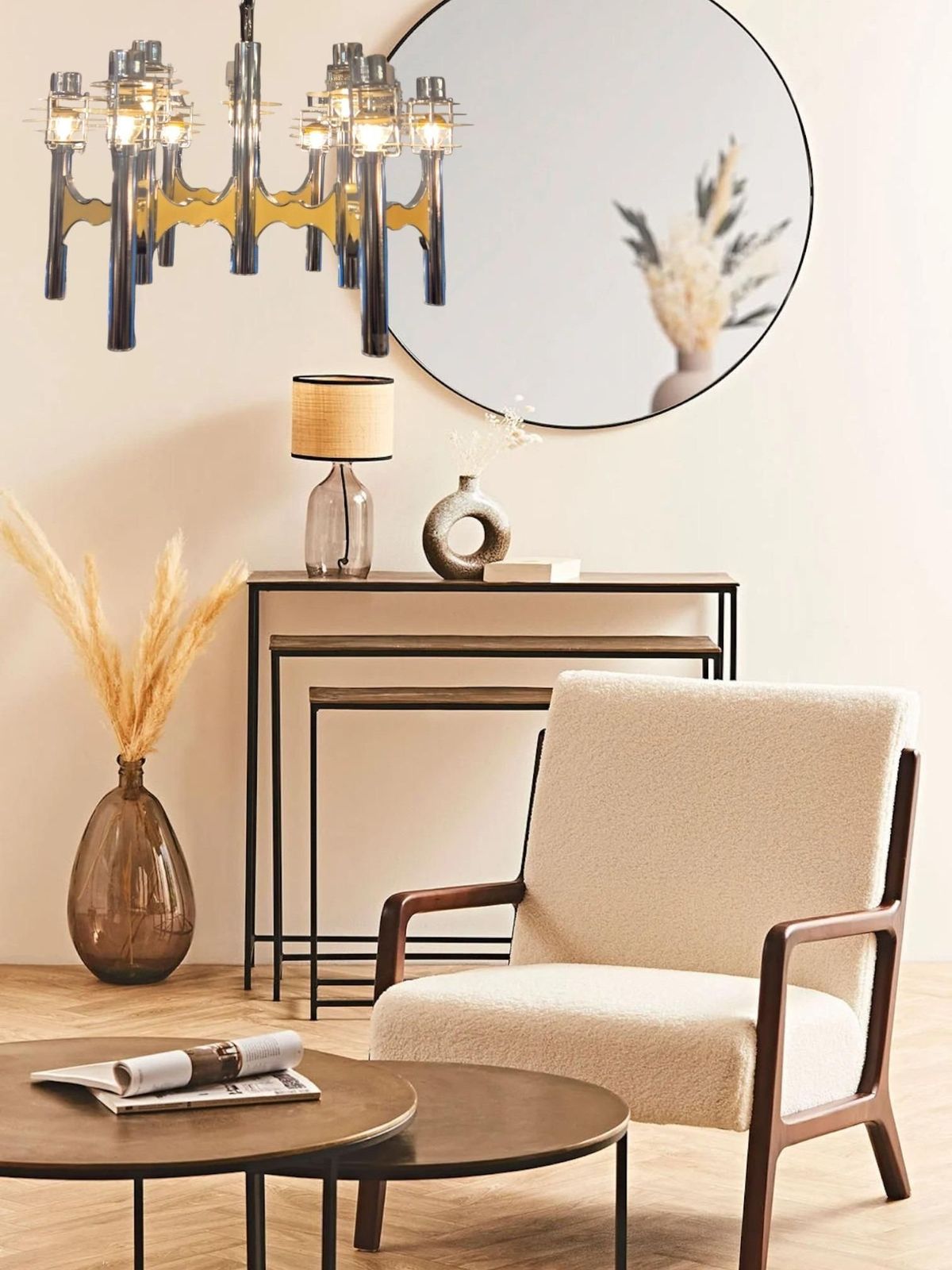 Space Age Chromed Metal Chandelier By Gaetano Sciolari, Mid 20th Century photo furniture