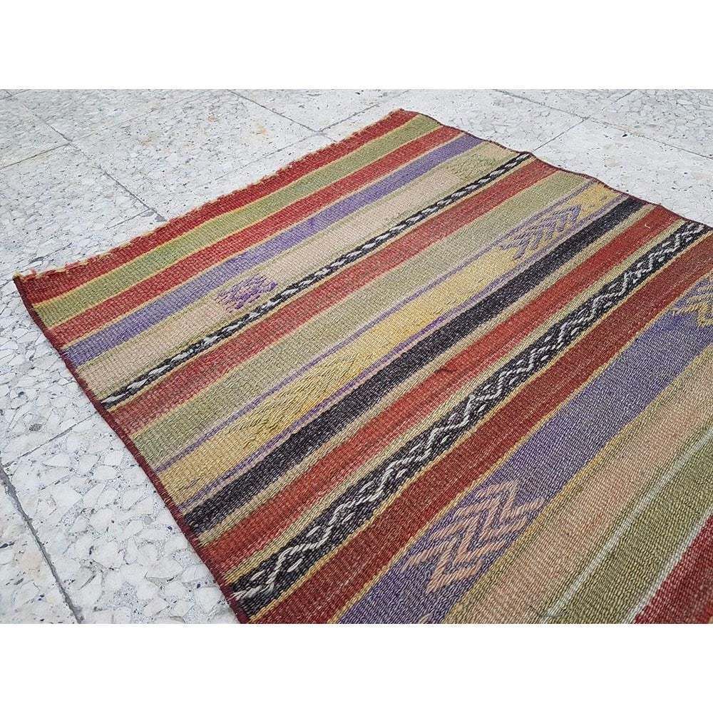 1970s Vintage Handmade Turkish Kilim Runner Rug photo vintage