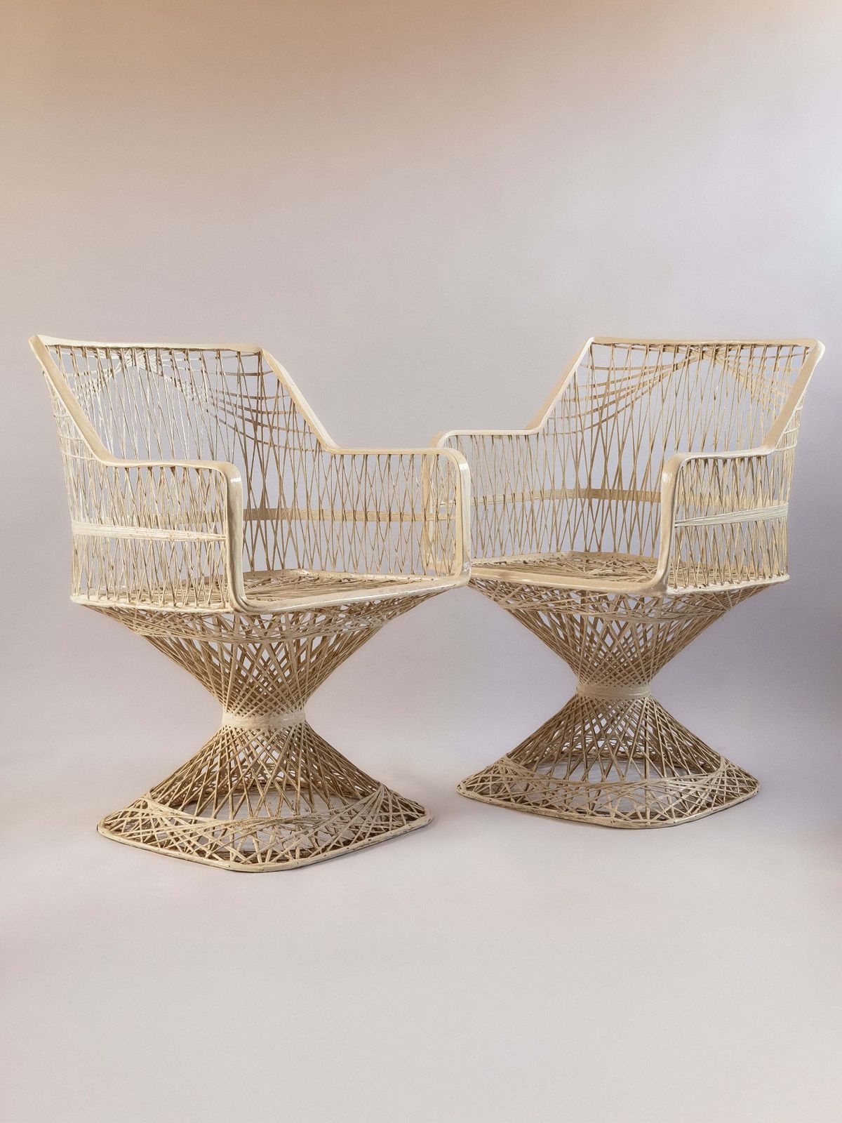 Pair Mid Century Russell Woodard Arm Chairs