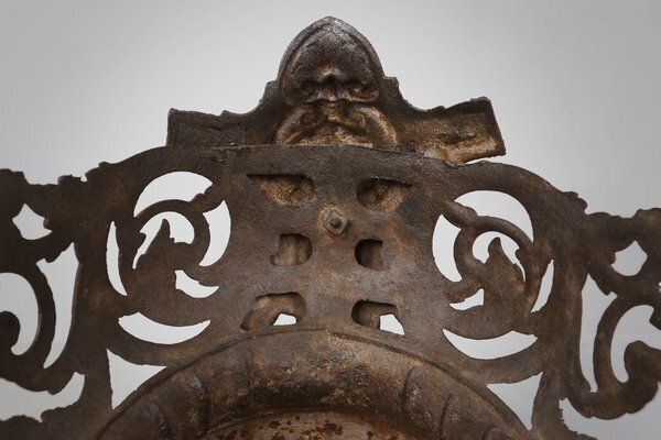 Garden Decor Cast Iron Planter Decorated With Masks And Lion Paws, France, 1850s photo