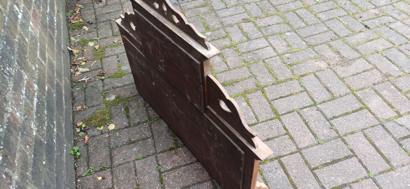 Huge Victorian Washstand Back Original Art Nouveau Majolica Tiles Carved Mirror Overmantel Antique Salvaged Mantelpiece Free Hand Delivery photo vintage