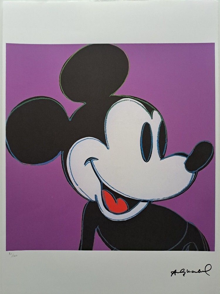 Andy Warhol Signierte Lithographie Mickey Mouse Zertifikat Leo Castelli