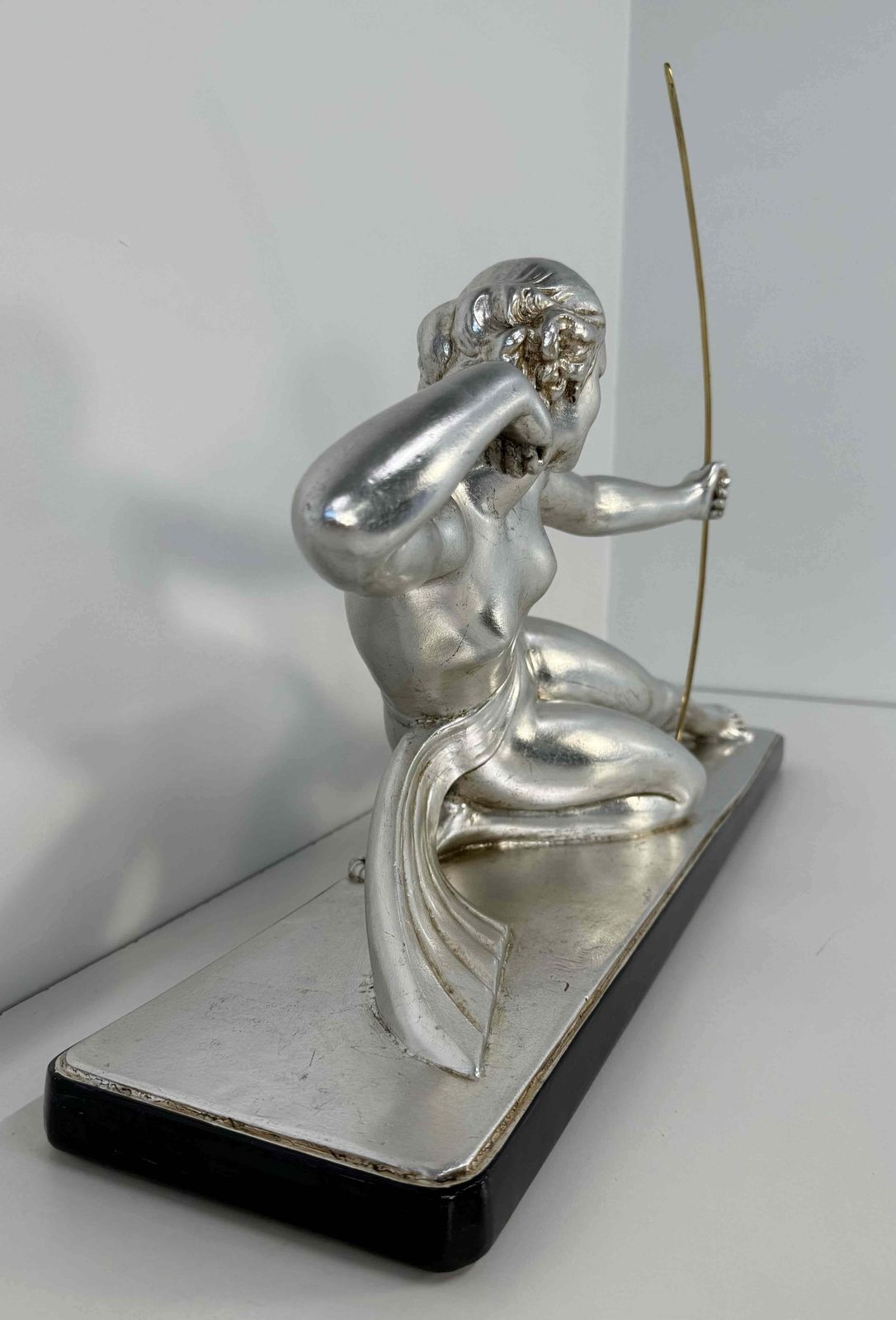 photo furniture Diana The Huntress – Art Deco Silver Leaf Sculpture By Salvatore Melani, 1930s