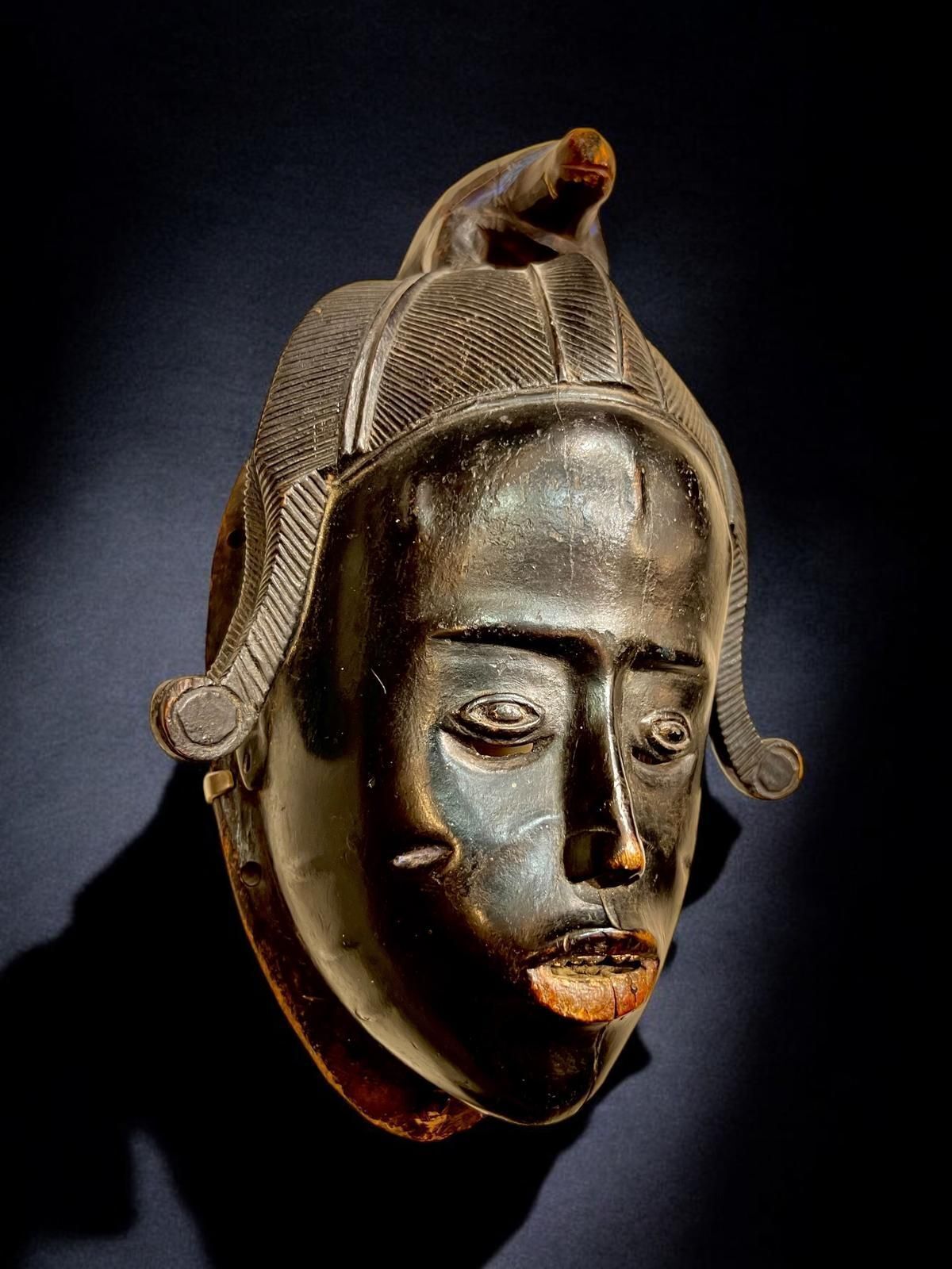 photo buy Ndoma Baule Portrait Mask, Ivory Coast, Wood, Lacquered Patina, Circa 1930
