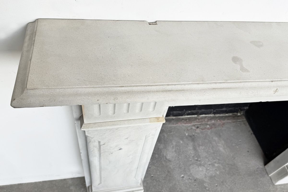 Large Antique 19th Century Victorian Grey Stone Fireplace Surround photo vintage