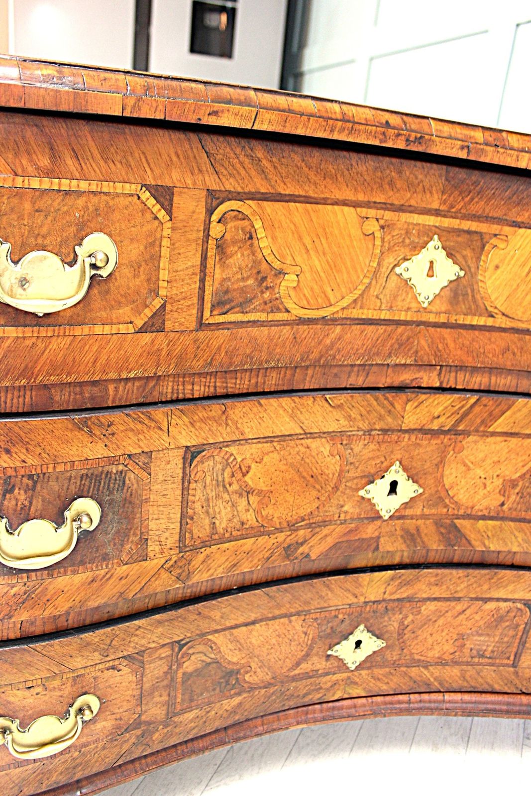 18th Century Baroque Walnut Chest Of Drawers photo vintage