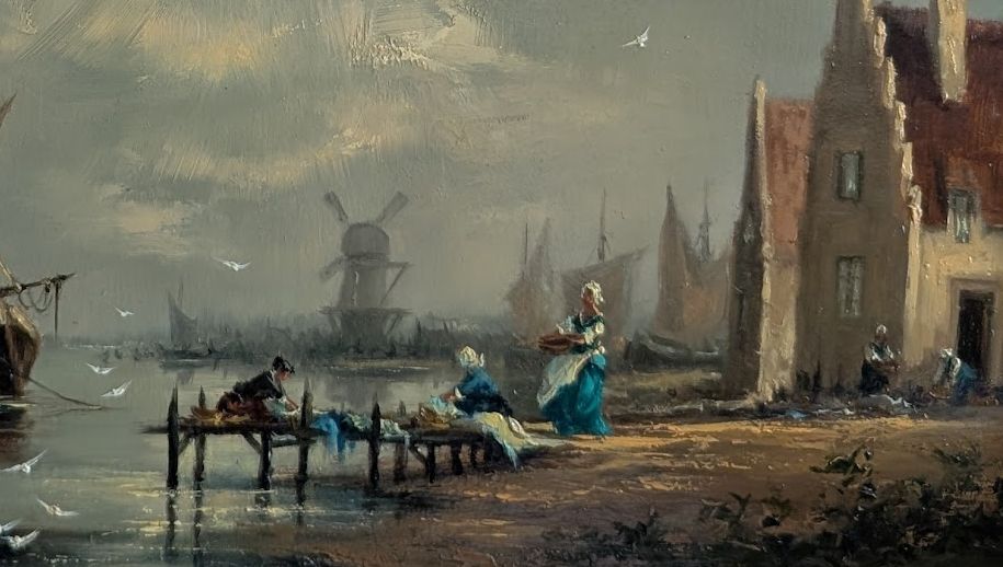 Large Gudrun Sibbons. Oil Painting photo furniture