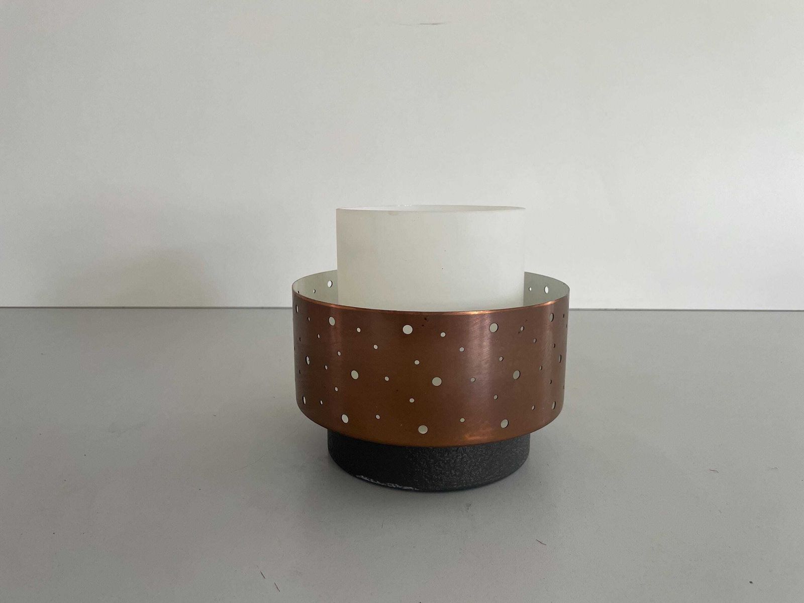 Mid Century Modern Glass And Metal Flush Mount Ceiling Lamp By Hillebrand, 1950s, Germany photo furniture