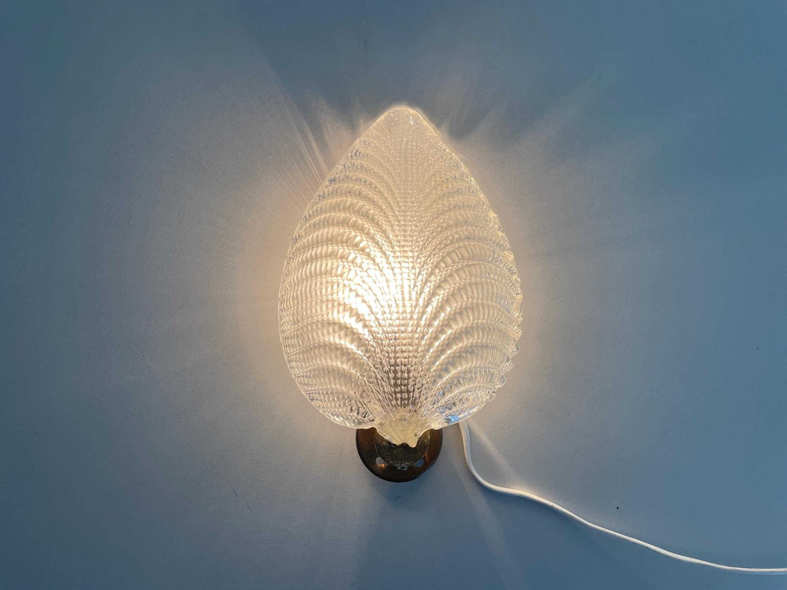 Mid Century Glass And Brass Sconce Still Of Barovier & Toso, 1950s, Italy photo buy