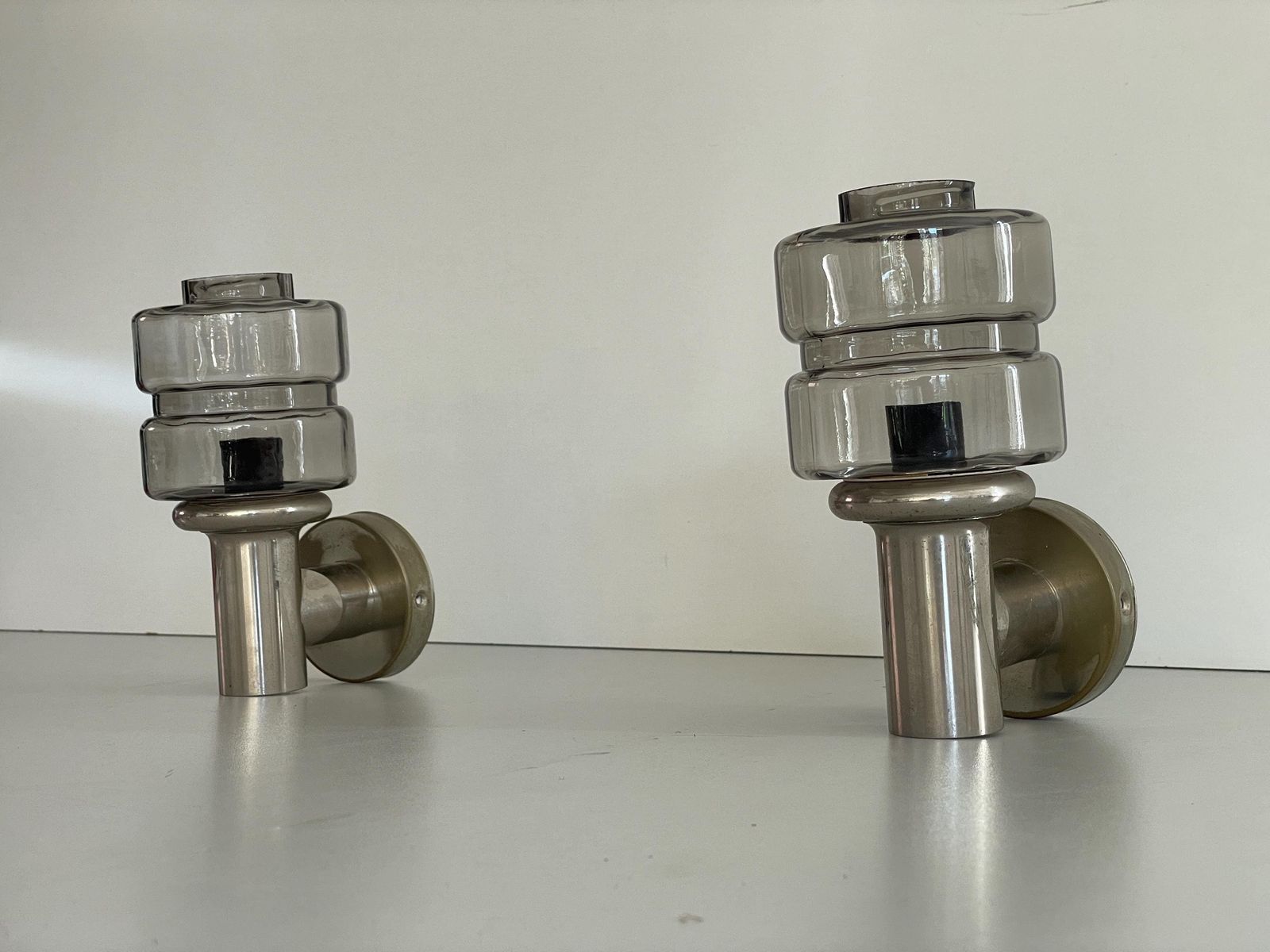 Brass And Glass Pair Of Sconces By N Leuchten, 1960s, Germany photo furniture
