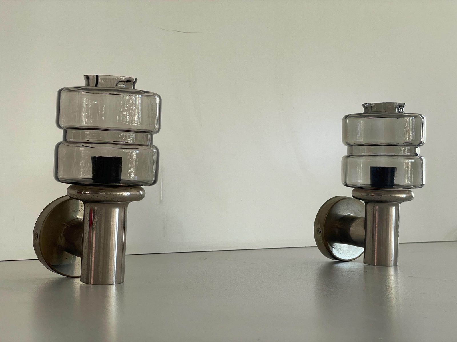 Brass And Glass Pair Of Sconces By N Leuchten, 1960s, Germany photo vinterior