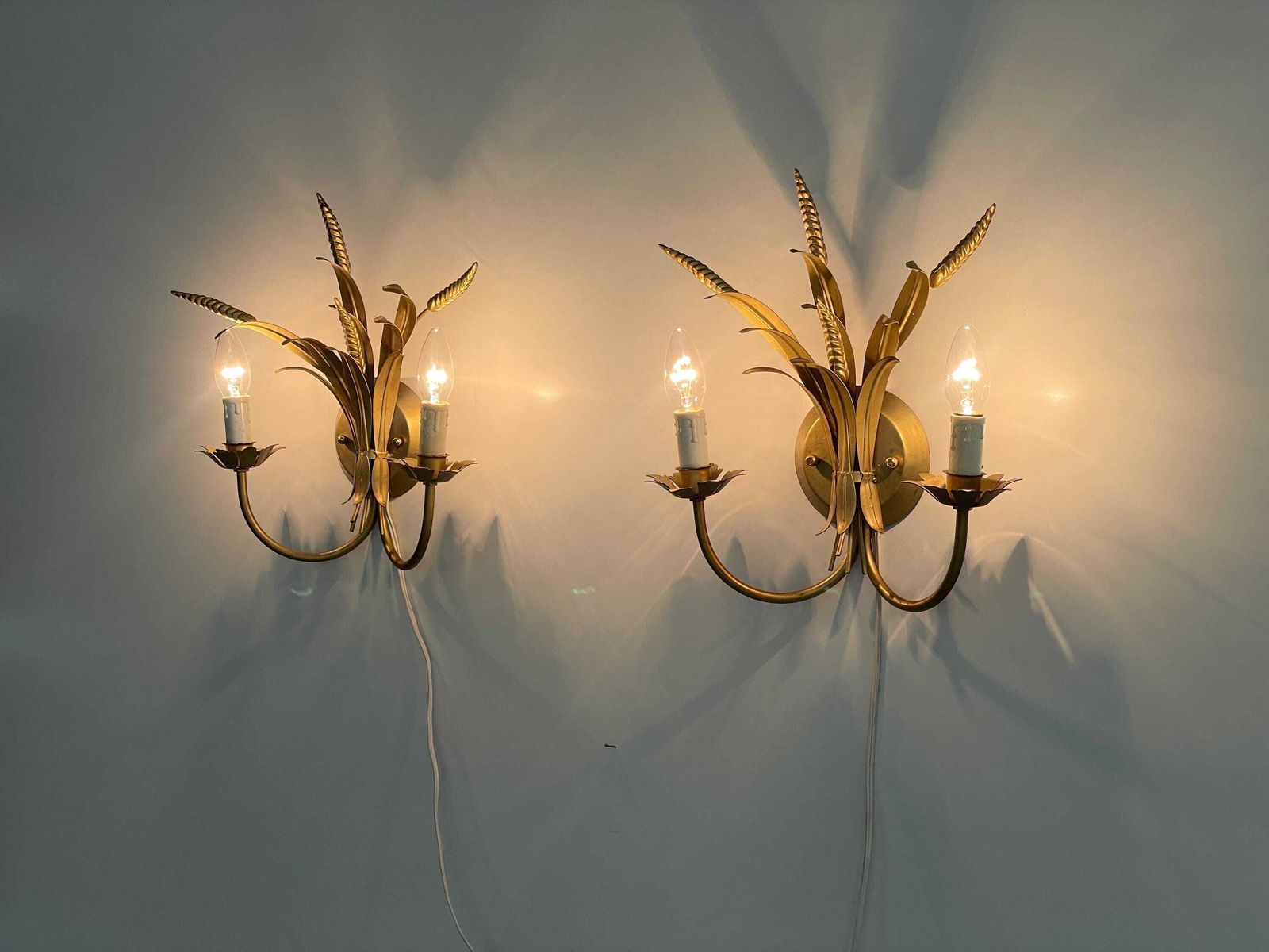 Brass 2 Armed Pair Of Wall Lamps By Zicoli Limbach, 1970s, Germany photo vinterior