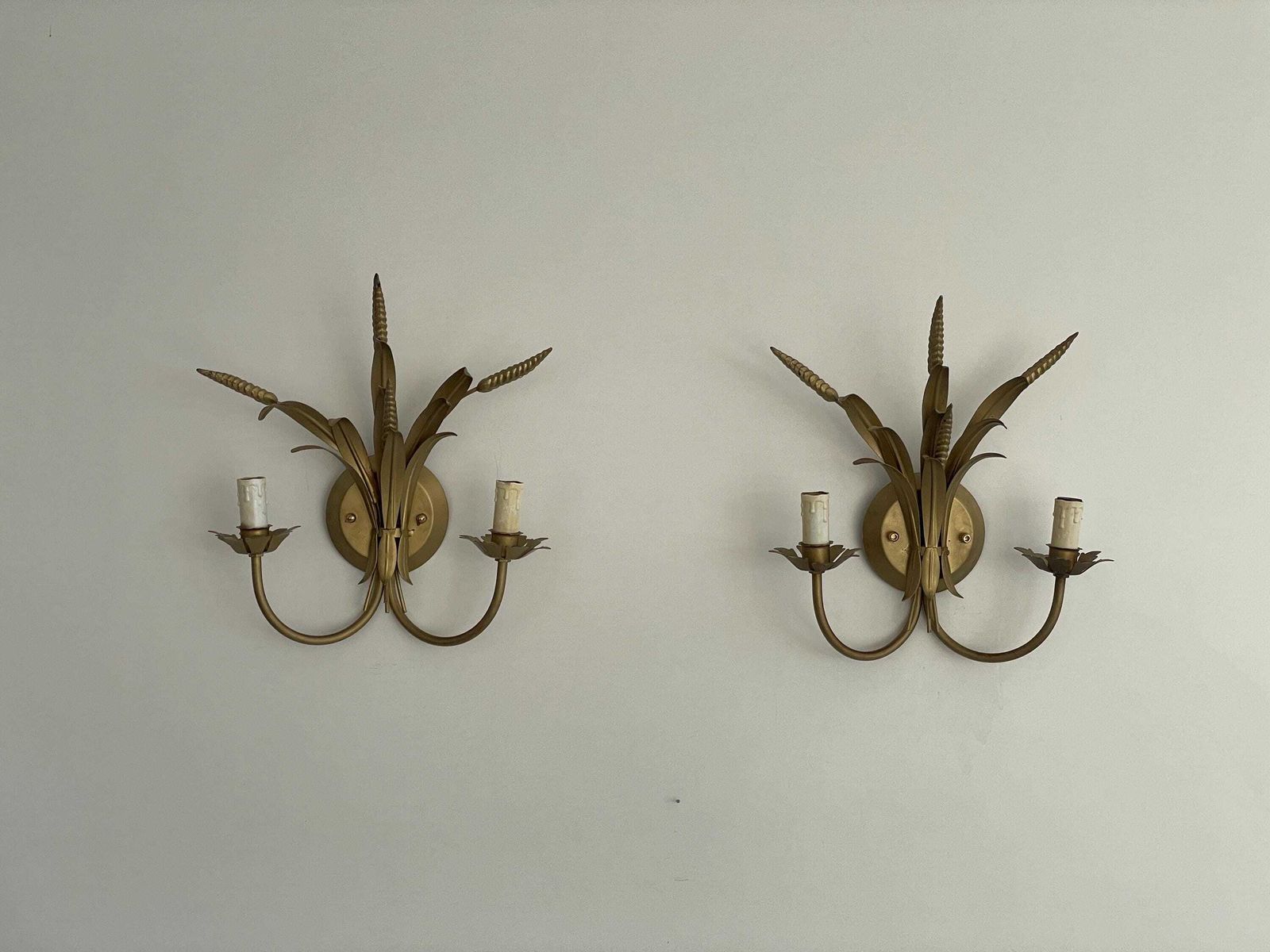 Brass 2 Armed Pair Of Wall Lamps By Zicoli Limbach, 1970s, Germany photo buy