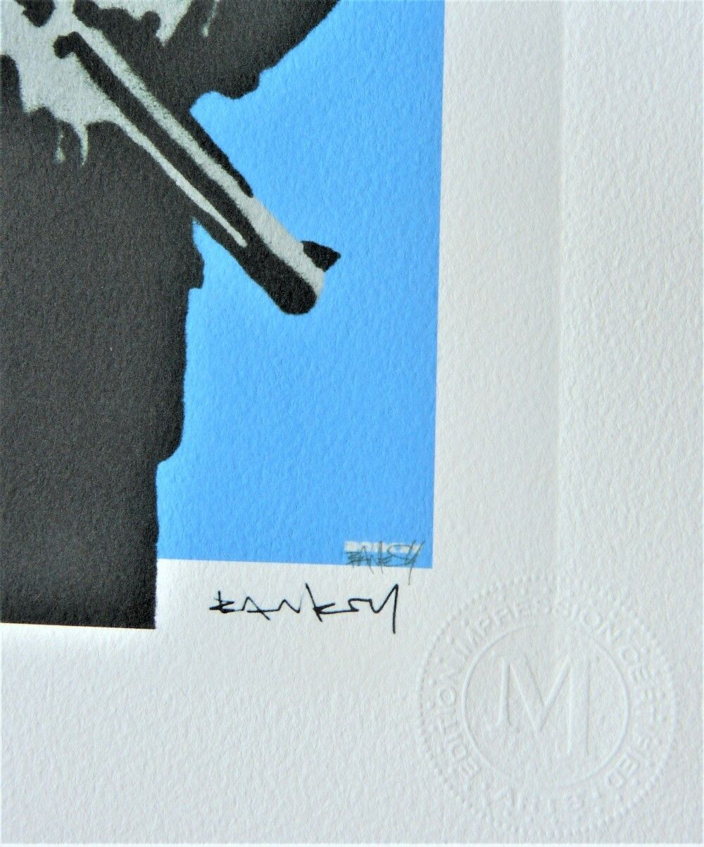Banksy " Flying Copper " Limit. Lithograph On Arches Laid Paper 89/300 photo Art