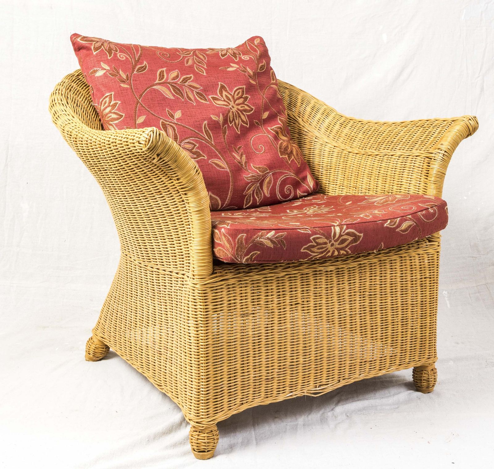 Rattan Garden Or Conservatory Lounger Sofa With 2 Armchairs Chairs, Foam Cushions. photo Garden Furniture