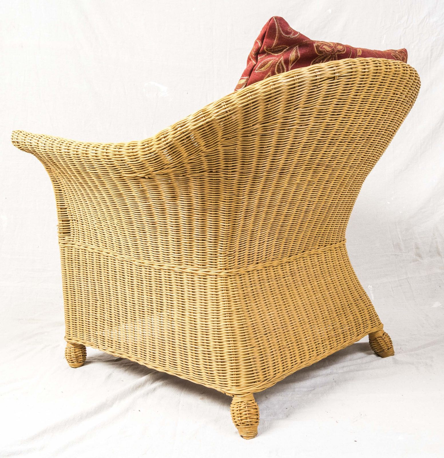 Rattan Garden Or Conservatory Lounger Sofa With 2 Armchairs Chairs, Foam Cushions. photo vinterior