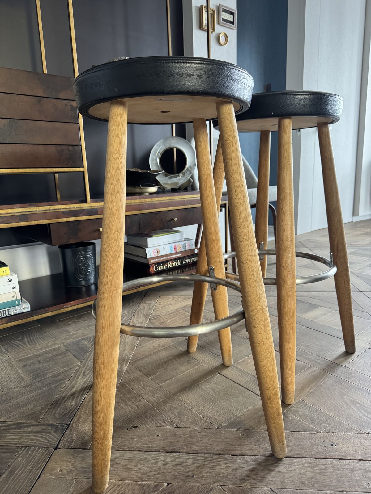 4 Black Carl Hansen Ch58 Breakfast/Bar Stools. Can Be Sold As A Group Of Four Or Split Into 2 Groups photo for sale