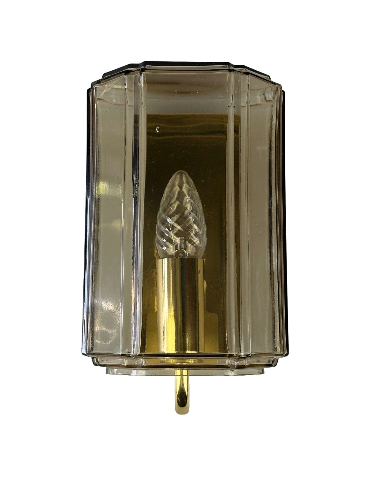 60s 70s Wall Lamp Glashütte Limburg Germany Glass & Metal Age Design