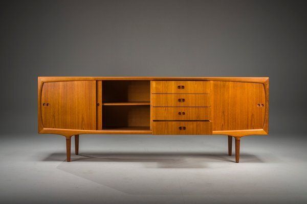 photo vintage Mid Century Scandinavian Modern Teak Sideboard By Harry østergaard For Randers Møbelfabrik, 1960s