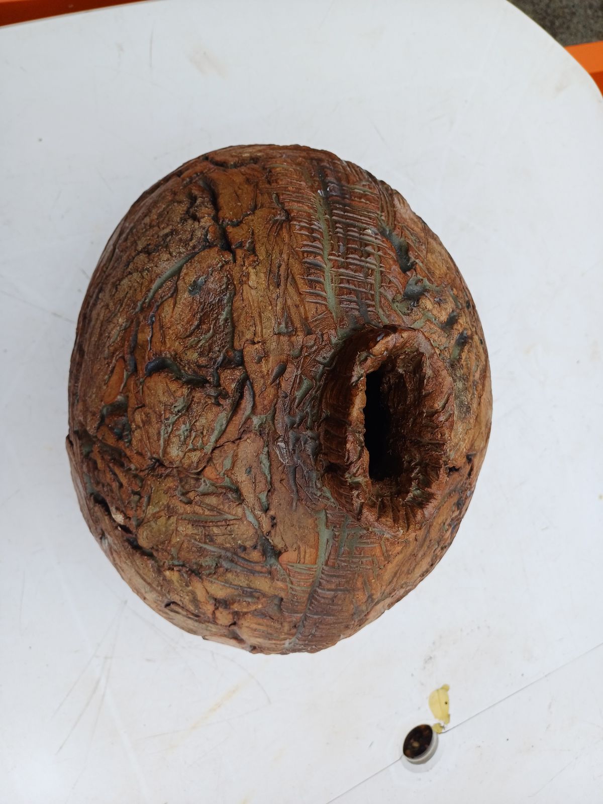 Ceramic Grés By Catherine Wolf, Height: 39 Cm, Length And Width: 34 Cm By 28 Cm, Weight: 10 Kg, Very Good Condition, photo Home Decor