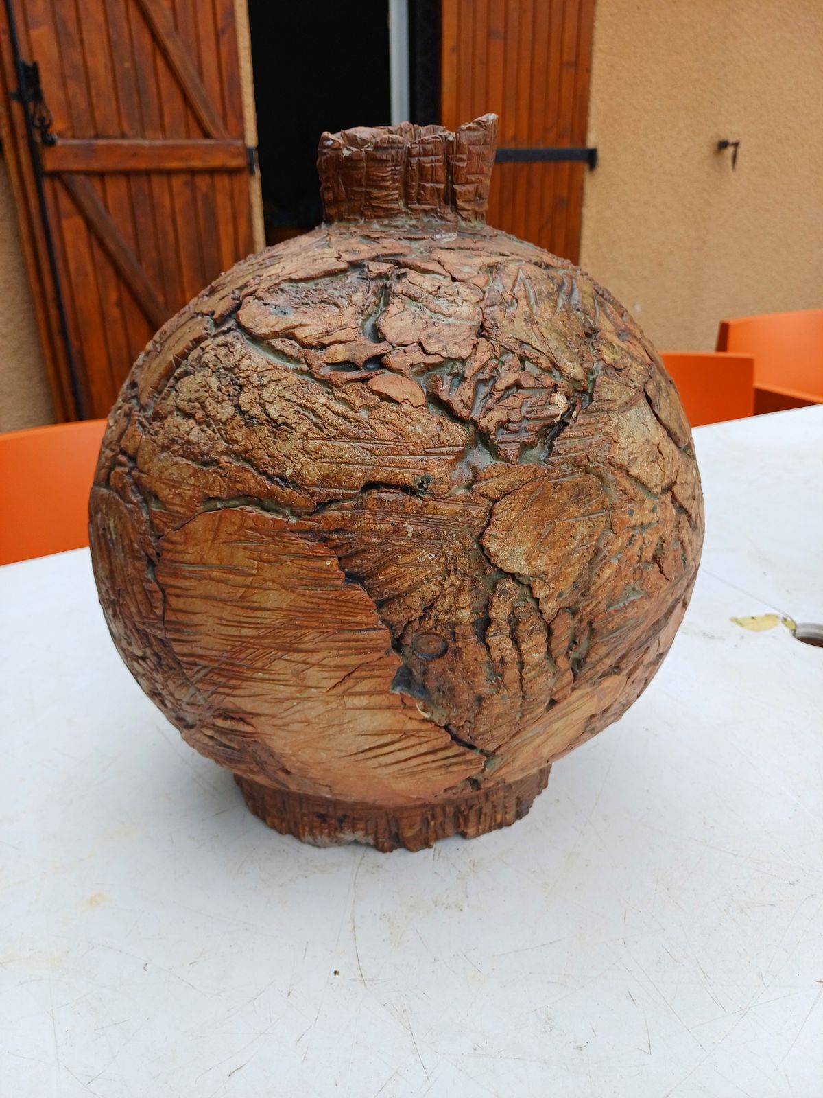 Ceramic Grés By Catherine Wolf, Height: 39 Cm, Length And Width: 34 Cm By 28 Cm, Weight: 10 Kg, Very Good Condition, photo vinterior