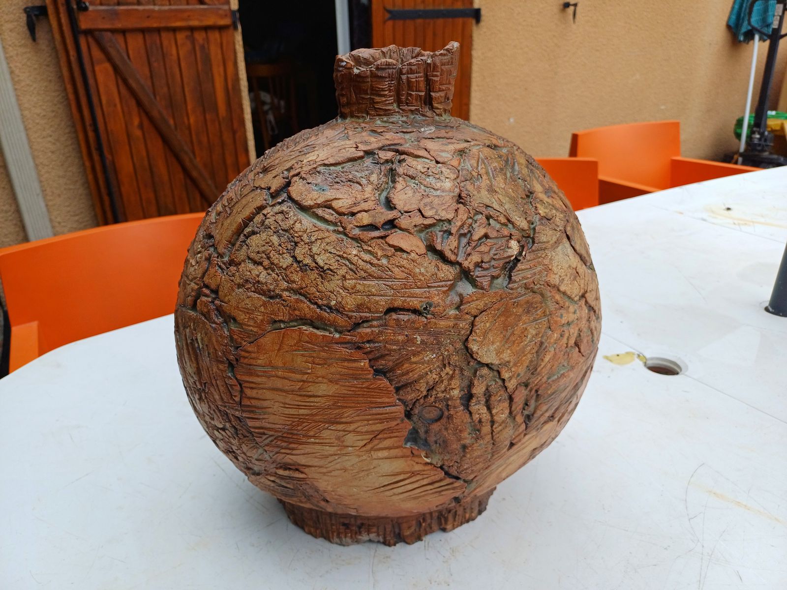 Ceramic Grés By Catherine Wolf, Height: 39 Cm, Length And Width: 34 Cm By 28 Cm, Weight: 10 Kg, Very Good Condition,