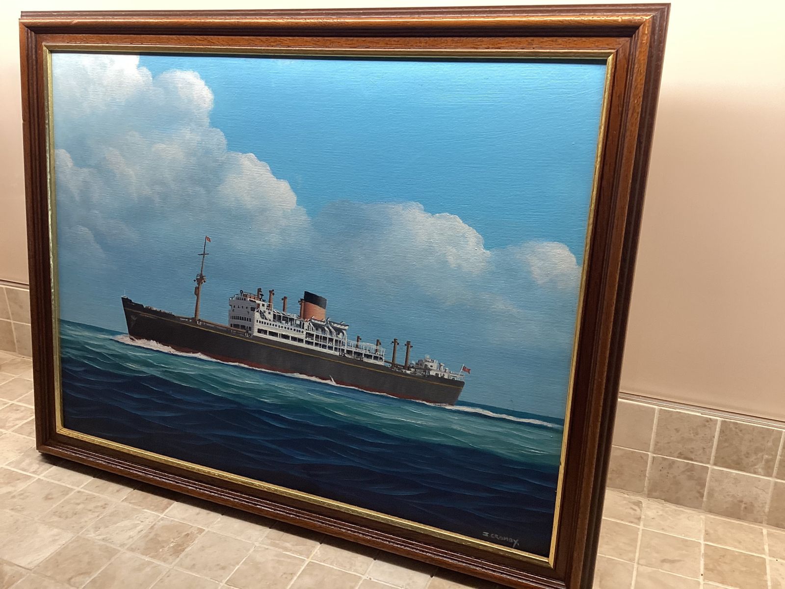 M.V.Staffordshire Bibby Shipping Co At Sea By John Cromby photo 550.0