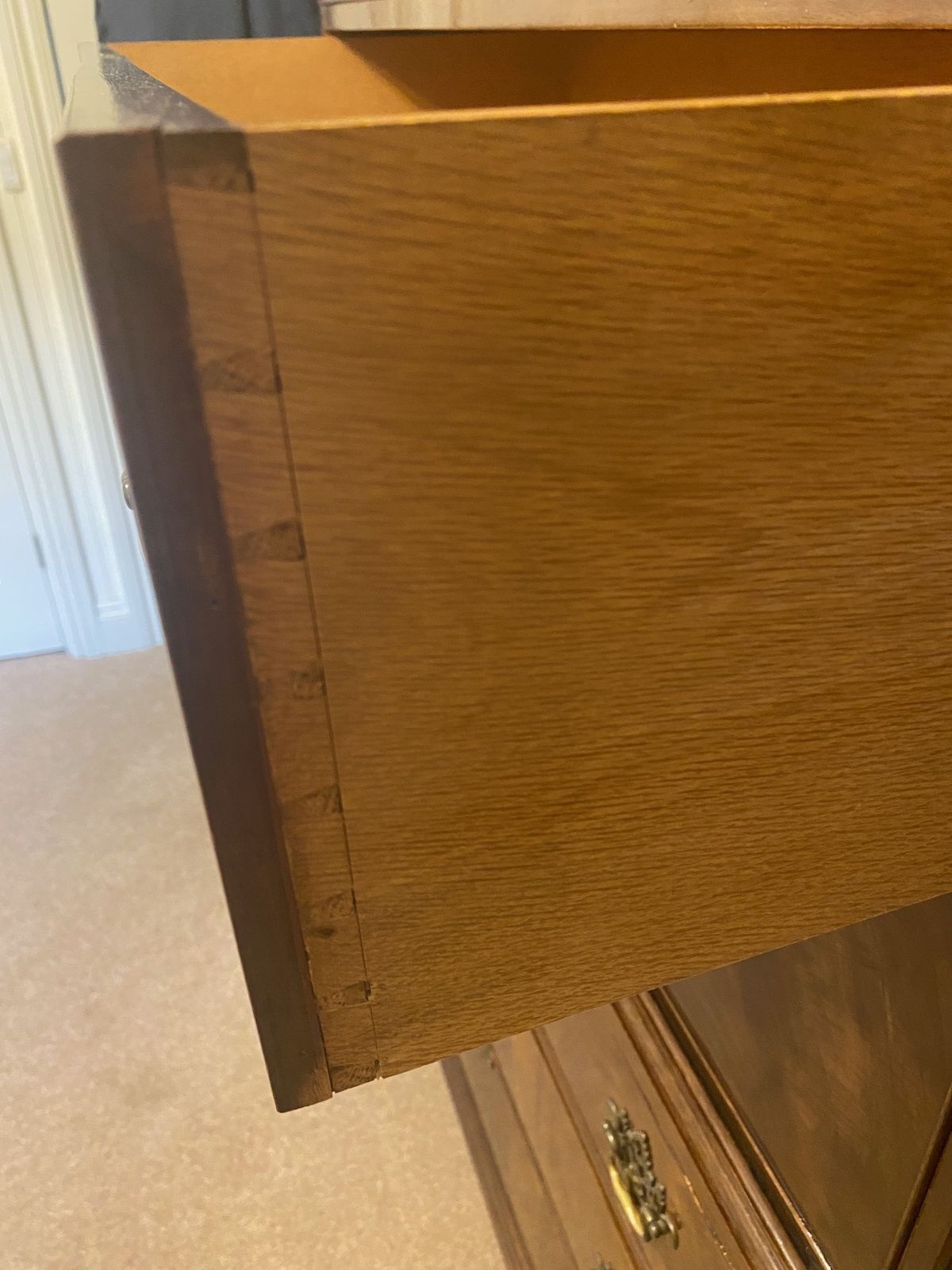 Geroge III Design   Figured Mahogany Tallboy   Waring & Gillow photo vinterior