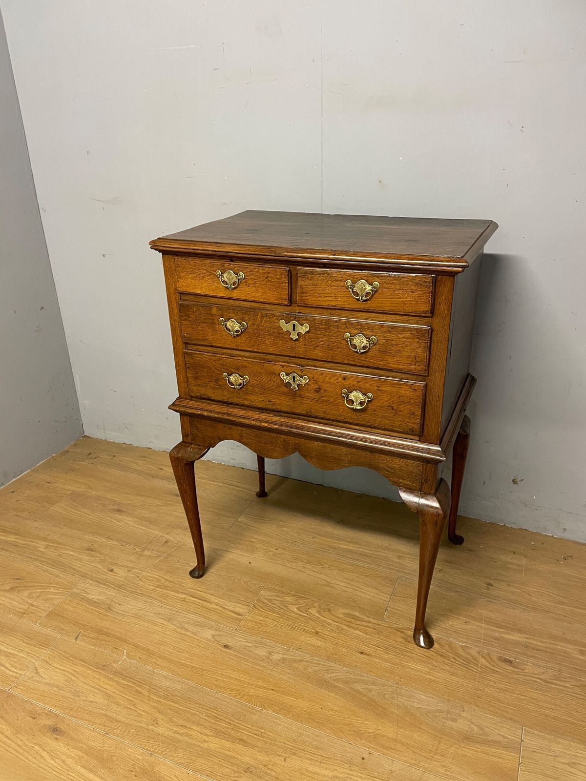 Furniture C18th Provincial Oak Chest On Stand photo