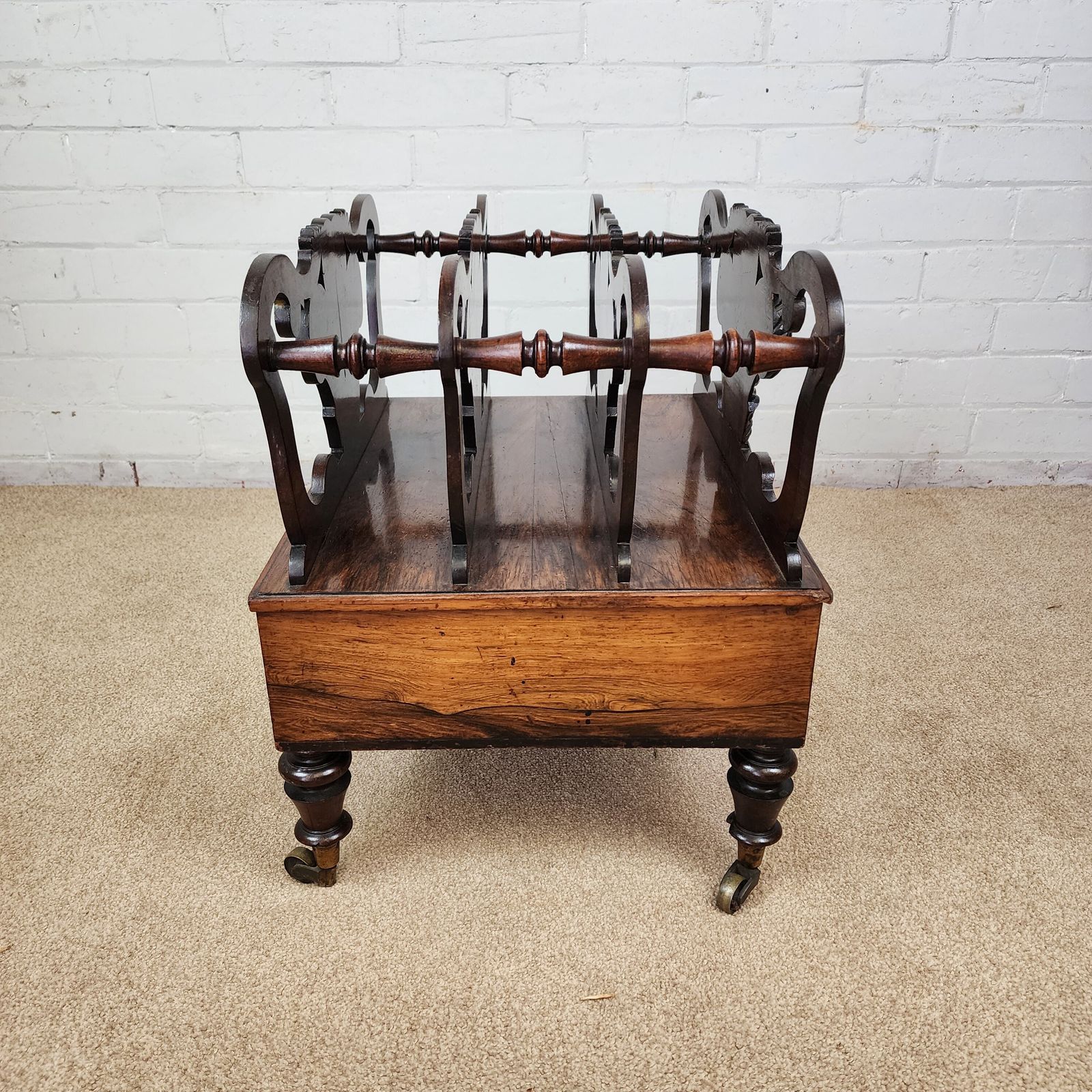 An Early 19th Century Rosewood Canterbury, Carved Prince Of Wales Feathers photo 700.0