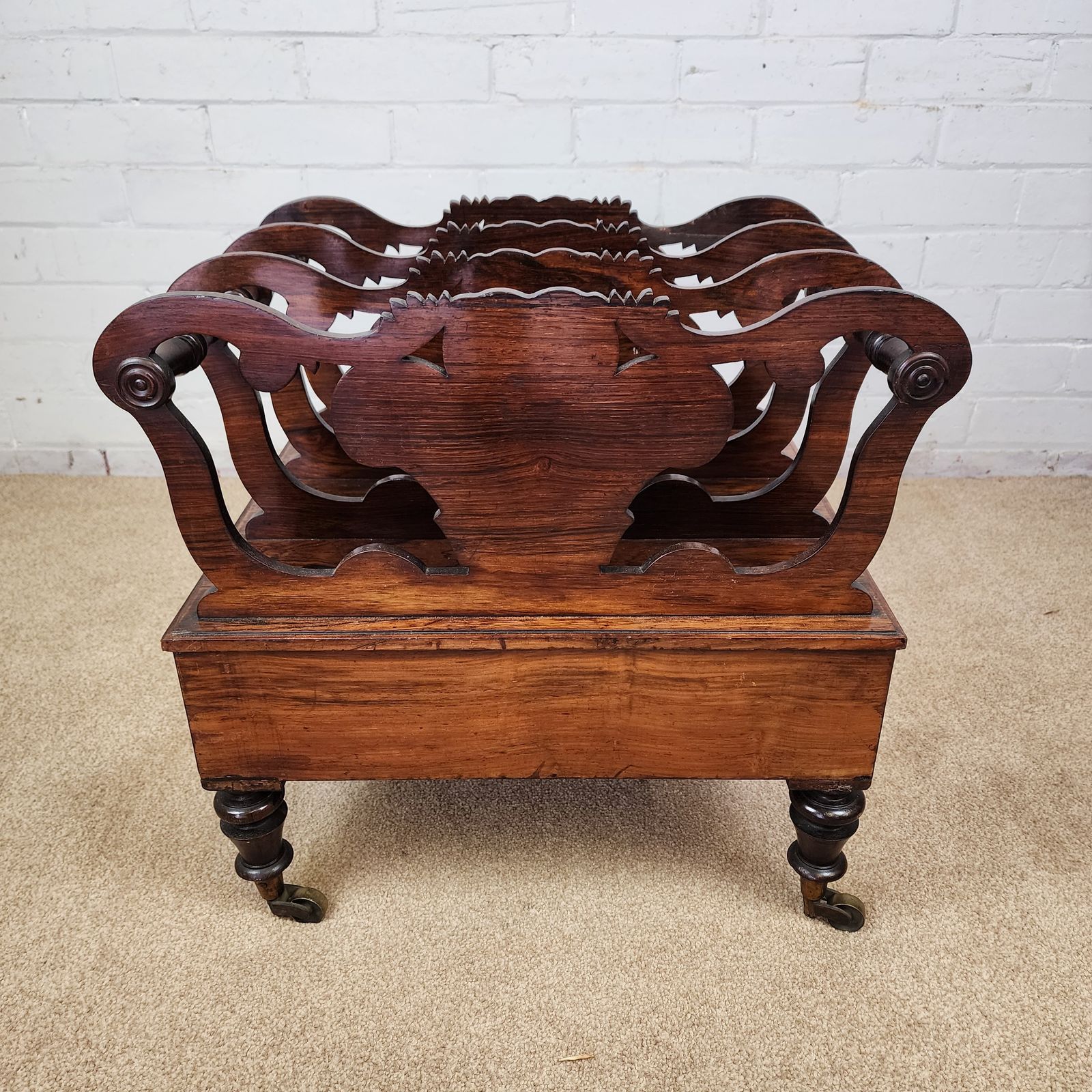 An Early 19th Century Rosewood Canterbury, Carved Prince Of Wales Feathers photo buy