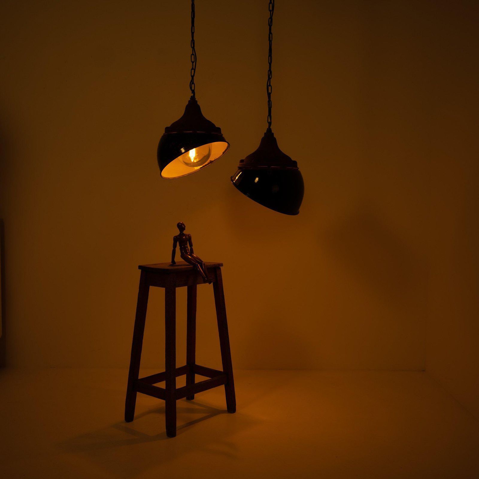 Vintage Heavy Industrial Rusted Finish Flameproof Pendant Lights By Gec photo furniture