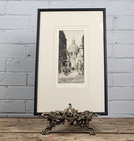 J M Bull Etching St Paul's, Watling Street. Early 20th Century photo furniture