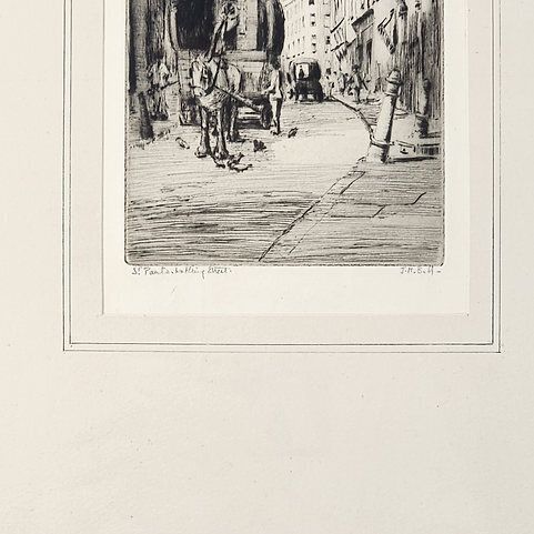 J M Bull Etching St Paul's, Watling Street. Early 20th Century photo for sale